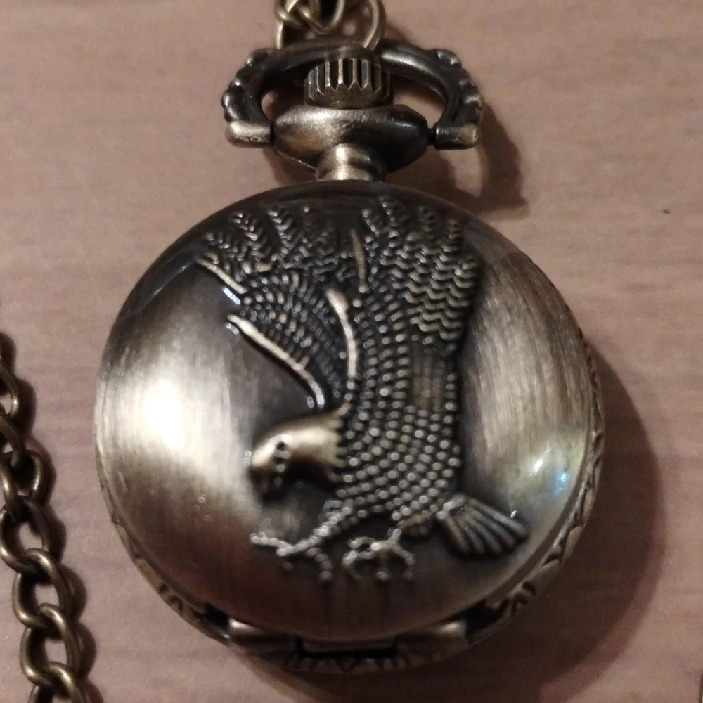 New Men's Mini Pocket Watch with Eagle Design
